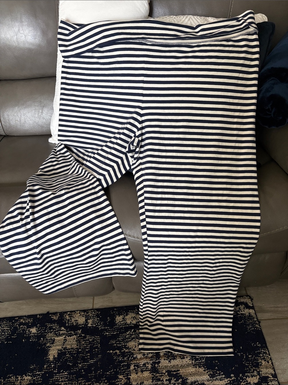 Navy & White Yoga wide Pants
